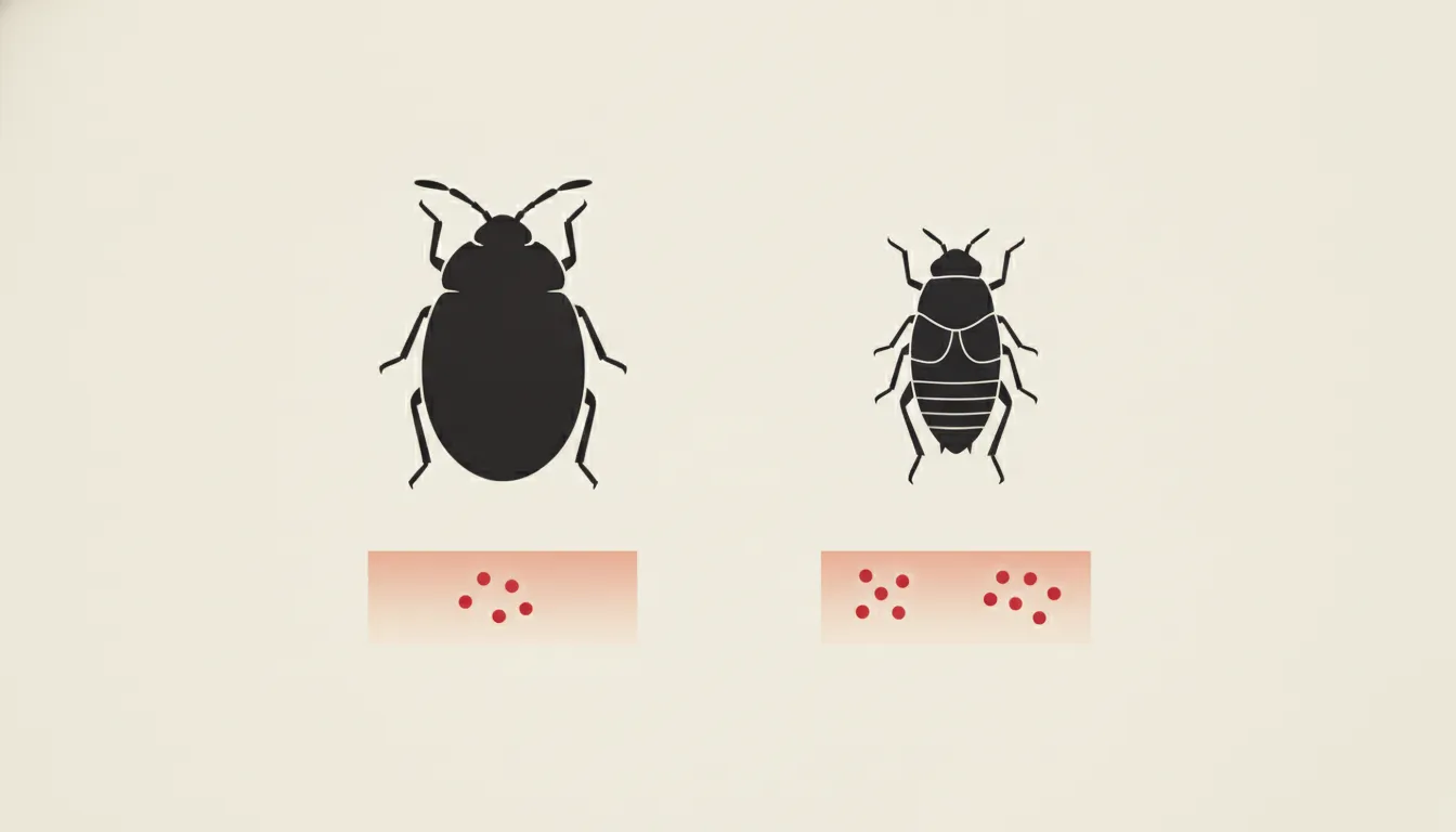 Bed bug bites vs flea bites visual comparison
