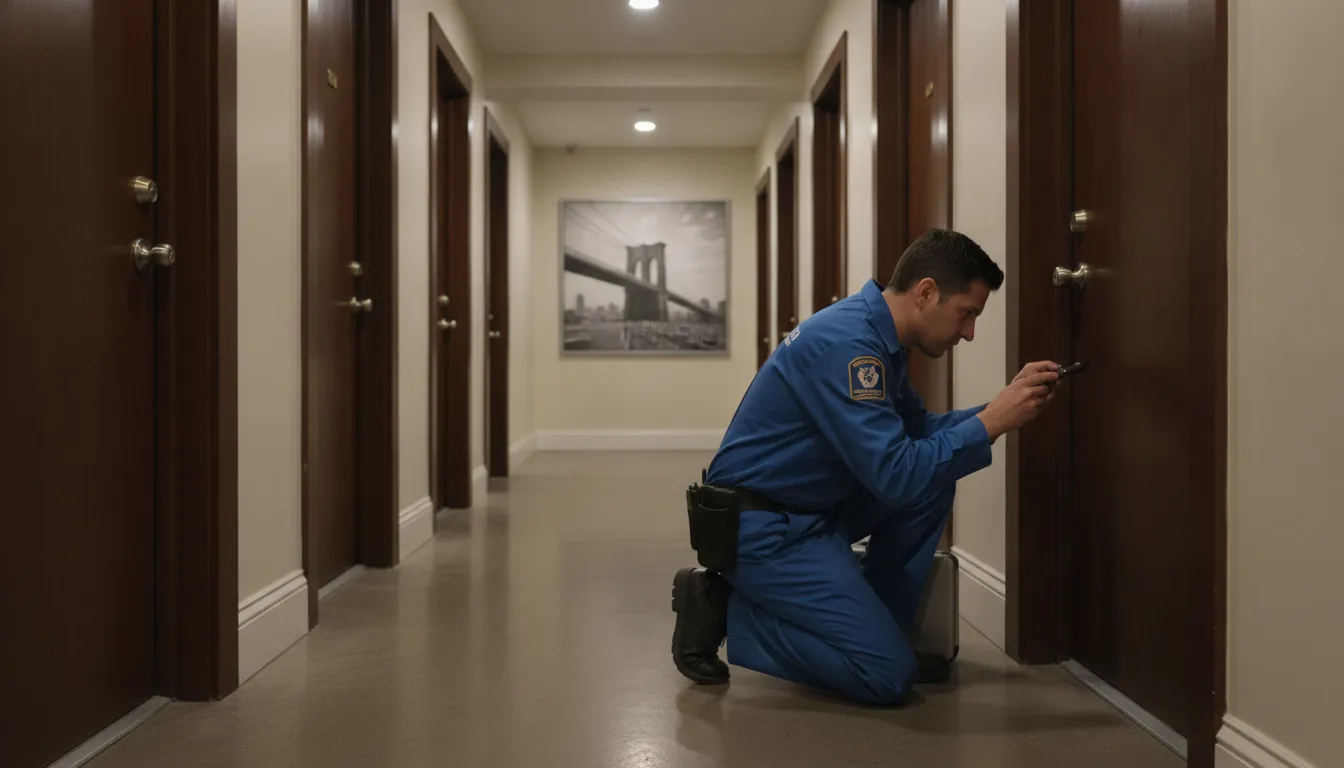 Bed bug inspector checking neighboring NYC apartments